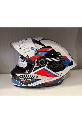 Kask Mt Thunder 4r Sv Luminence A7 Parlak Mavi/beyaz