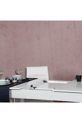 Pasifichome Oblo Beyaz Açılır Mutfak Masası / Açılır Kapanır Yemek Masası