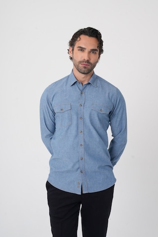 Bisse Erkek Regular Fit Uzun Kollu Denim Casual Gömlek Gmdnm252165 D35 Mavi