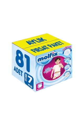 Molfix Külot Bebek Bezi Beden:7 19+kg Xx Large 81 Adet 7 Numara