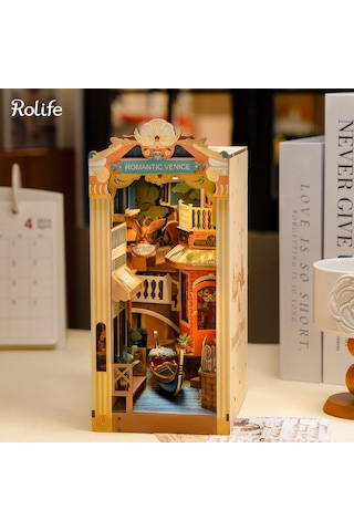 Rolife Tgb08 Venedik Romantic Venice Kitap Köşesi Dıy Minyatür Maket Model Seti Mini Dollhouse 3d Model Kit Detaylı Dekoratif Hobi Seti 3d Puzzle Tiny House