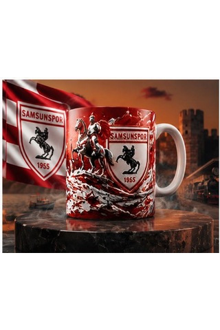 Samsunspor Kırmızı Beyaz Kaliteli Kupa Bardak Taraftara Özel Hediyelik