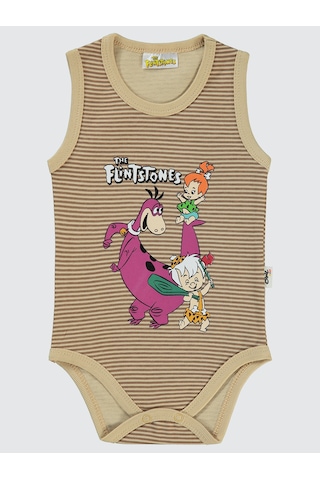 The Flintstones The Flıntstones Erkek Bebek Çıtçıtlı Badi 1-18 Ay Sütlükahve Sütlü Kahve