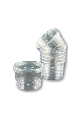 Kapaklı Sert Plastik Tatlı Kasesi Magnolya Kabı 250ml 60 Adet