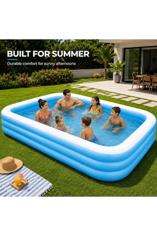 Jumbo Büyük Boy Şişme Havuz, 3.05 Metre Geniş Aile Havuzu, 3 Katmanlı Dayanıklı Pvc Uv Güneşe Dayanıklı, Çi Diğer