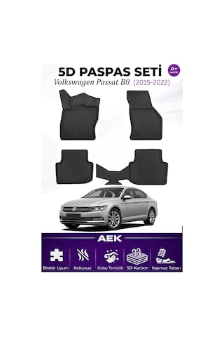 Volskwagen Passat B8/b8,5 2015+ Araca Özel Havuzlu "karbon" Paspa