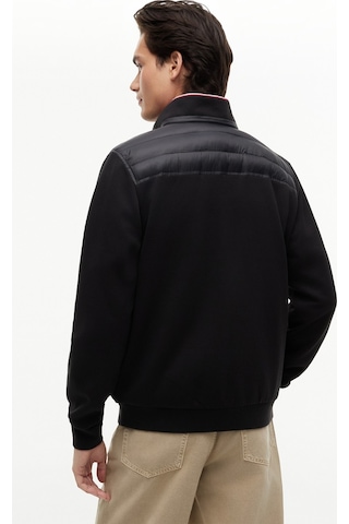 Tommy Hilfiger Mıx Medıa Ess Rwb Stand Collar Erkek Siyah Sweatshirt - Mw0mw41329