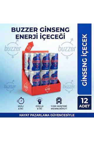 Buzzer Ginsengli Enerji Içeceği +18 - 12'li Ekonomik Avantaj Set