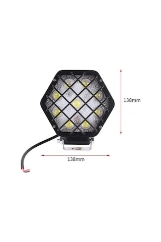 Zauss 48w Altıgen Kafesli Siyah 16 Led Off Road Tekne Çalışma Lambası ANTRASİT