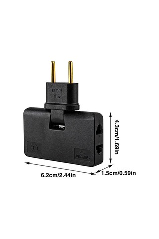 Geeroyoo Siyah 180 Derece Döner 3-üç Çıkışlı Düz Soket Adaptörü - Avrupa Seyahat Plug Konvertörü, Tv Ve Mobilyalar Arasında Kullanıma Uygun