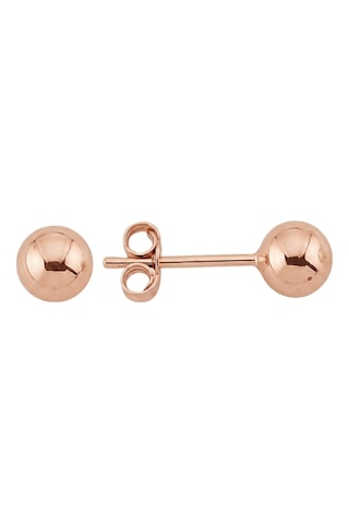 14 Ayar Altın Top Küpe 5 Mm Rose