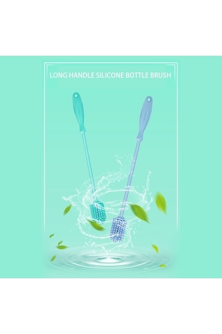 Flybuy Silikon Şişe Temizleme Fırçası - Uzun Saplı, Çok İşlevli, Kalıntı Temizleyici, Yumuşak Kıllı, Asma Kancalı
