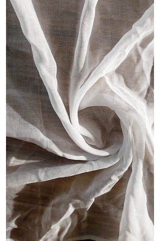 Algelsineve Metrelik Pamuklu İşlenmemiş Siyah Tülbent, 0,9x1m Beyaz