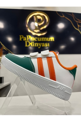 Papucumun Dünyası Günlük Bebek Çocuk Sneaker Cırt Cırt Bantlı Spor Ayakkabı Yürüyüş Ayakkabısı Yeşil