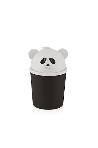 Panda Çöp Kovası 2,5 Litre Kapasiteli, Pratik Ve Kompakt Tasarım Siyah - Beyaz
