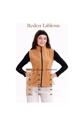 Monox Kadın Slim Fit Tam Fermuarlı Polar Yelek Yeşil