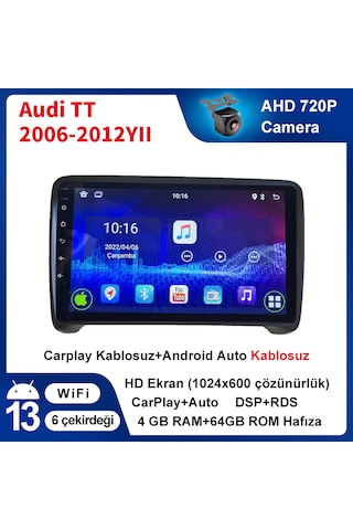 Audi Tt 2006-2012yıl 4gb Ram 64gb Android Carplay Araç Multimedya
