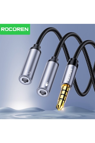 Rocoren Hi-fi Trrs Mikrofon Ve Kulaklık Birleştirici 3.5mm Y Jack Kablo