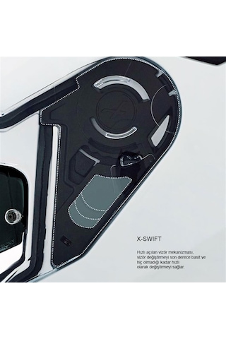 Nexx Sx.100 Gigabot Full Face Motosiklet Kaskı 67588 Gri Kırmızı