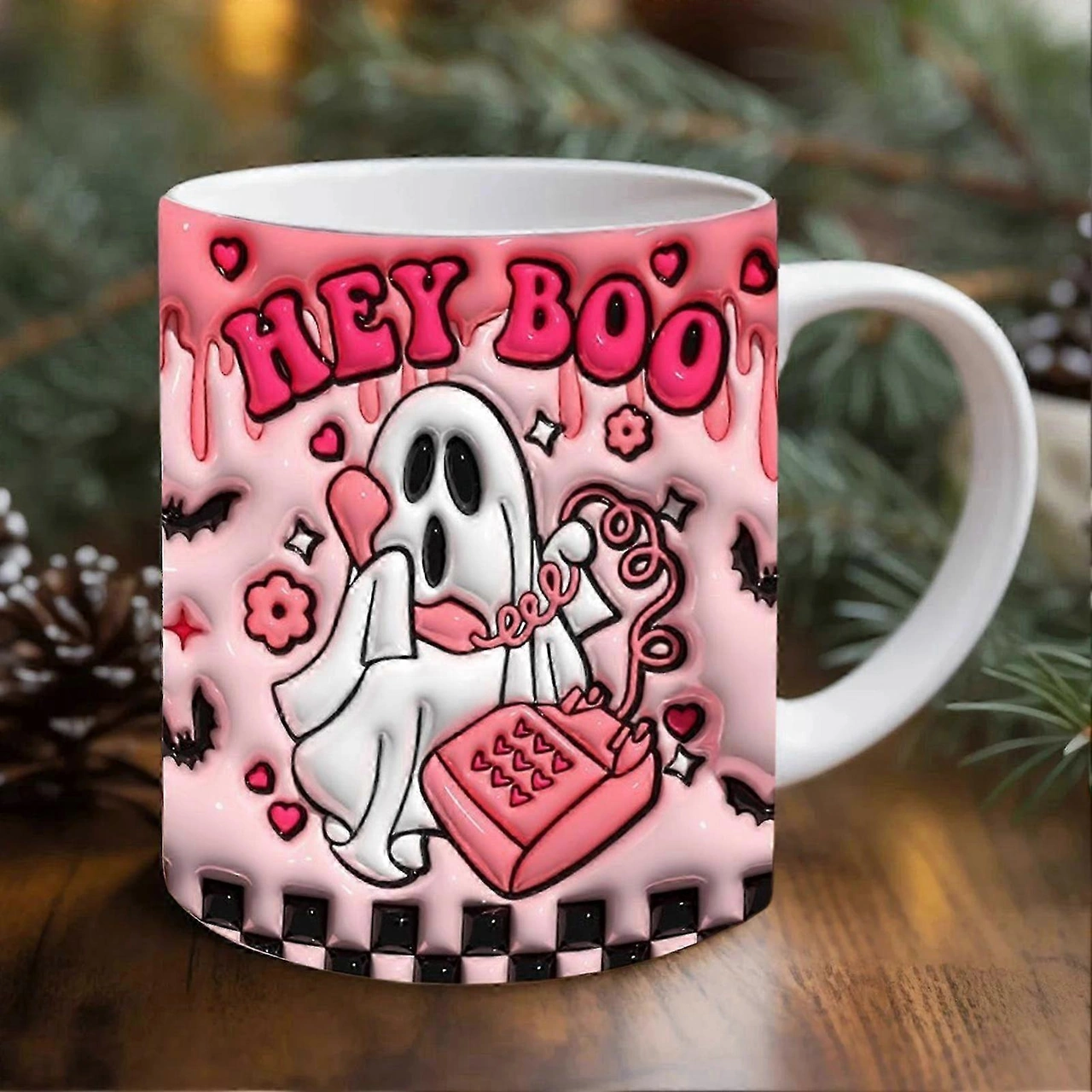 Cadılar Bayramı Kahve Kupası Seramik Balkabağı Hayalet Kafatası Saplı Kahve Kupası Şaka Mı Şeker Mi Kupa Ev Partisi Dekoru - Chn