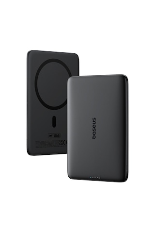 Baseus Picogo 0.3'' Ultra İnce 5000mah Magsafe Kablosuz Powerbank, Siyah Siyh