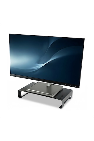 Prexua Riser Masaüstü Monitör Standı - Monitör Yükseltici - Medium - Siyah - Rsr8040bl