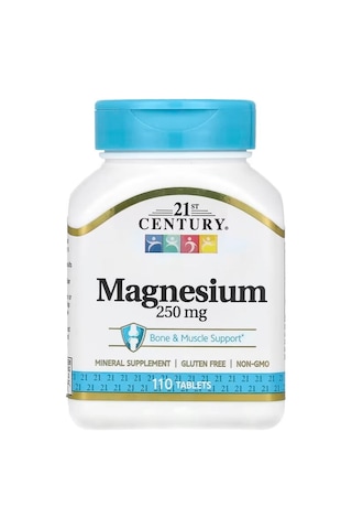 21st Century Magnesium Minerals Bone & Muscle Support 250 Mg 110 Tablet Aromasız