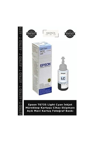 Epson T6735 Light Cyan İnkjet Mürekkep Kartuşu Cihaz Ekipmanı Açık Mavi Kartuş Fotoğraf Baskı