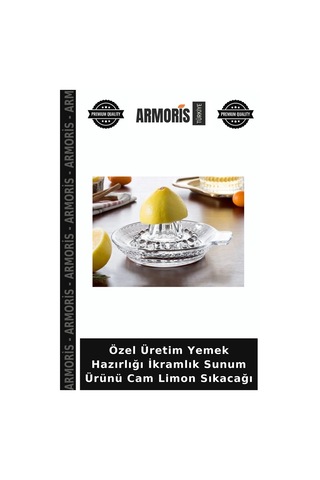 Özel Üretim Yemek Hazırlığı İkramlık Sunum Ürünü Cam Limon Sıkacağı Çok Renkli