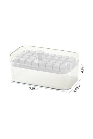 Suofeng Dondurucu Buz Kalıbı Seti: 32 Adet Buzluk, Basarak Bırakma Fonksiyonu, Kapaklı Depolama Kutusu Ve Buz Kaşığı İle, Boşluk Tasarımı, Gıda Grubu Malzeme Çok Renkli
