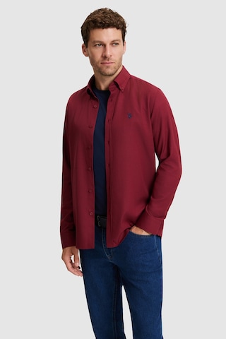 U.S. Polo Assn. Erkek Bordo Uzun Kollu Basic Gömlek 50324708 Vr014