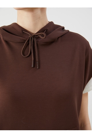 Lcw Modest Kahverengi Kanguru Cepli Kadın Hoodie