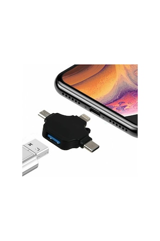 5003 Lightning Apple Uyumlu iPhone Type-C Micro Usb Dişi Çevirici Adaptör