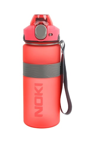 Noki Su Matarası Tritan Auto Kapak Soft Touch Silikon Bantlı Askılı 750 Ml Kırmızı