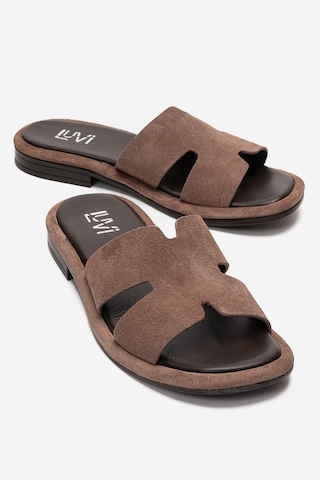 Luvishoes Brıo Vizon Süet Hakiki Deri Kadın Terlik