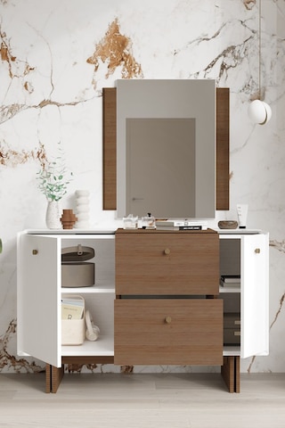 Modalife Linen Aynalı Şifonyer Vizon