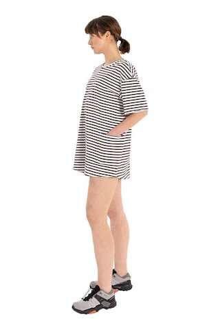 Inguz Stripe %100 Pamuk Şort Tulum Beyaz - Siyah