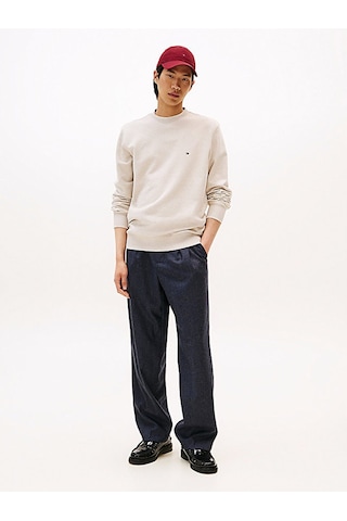 Tommy Hilfiger Essentıal Terry Crewneck Erkek Bej Sweatshirt - Mw0mw37237 Bej