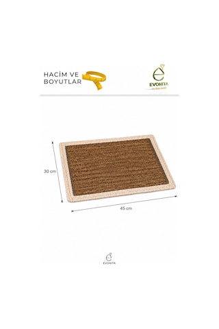 4'lü Hasır Amerikan Servis Seti Dikdörtgen Supla Masa Servis Altlığı Dekoratif Placemat Kahverengi