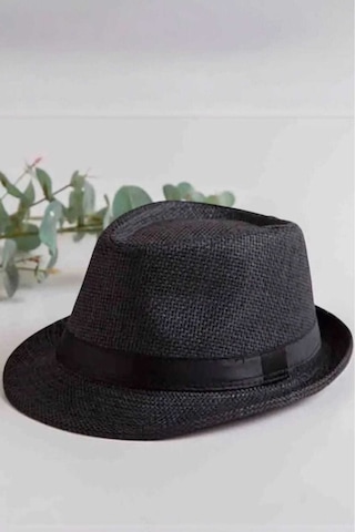 Tezzgelsin Unisex Hasır Fötr Şapka Yazlık Şapka Siyah