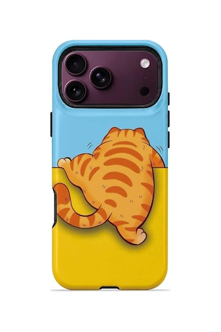 Velvoria Valestra Uykucu Turuncu Kedili Apple Apple iPhone Uyumlu 18 Pro Max Darbe Korumalı Kılıf Valestra Select - Uykucu Turuncu Kedili