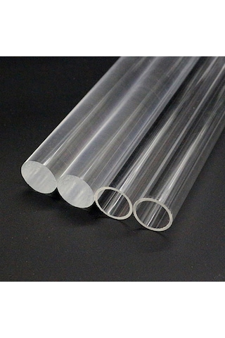 Pleksi Boru Çubuk Şeffaf Akrilik Plexiglass Boru Pleksiglas Tüp