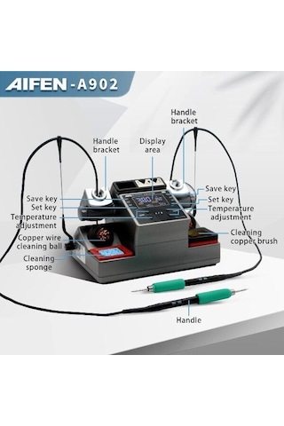 Aifen A902 350w 3 Kollu Akıllı Havya Lehim İstasyonu C115 C210 C245 C470 Uyumlu