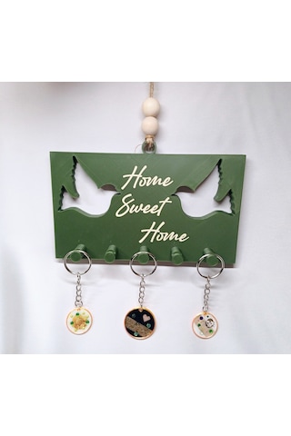 Buradabulabilirsin Home Sweet Home Yazılı Duvar Anahtarlığı Dekoratif Anahtar Askısı Bbz Standart