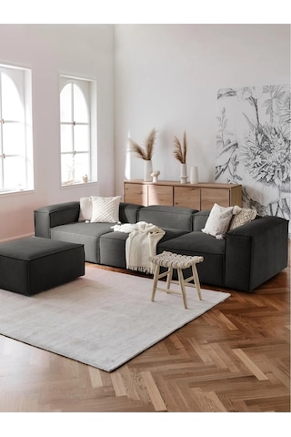 Mira Relax 4 Modül Köşe Koltuk Antrasit Keten Kumaş Antrasit
