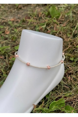 Gümüş Kazaziye Dorika Detaylı Halhal Hal01gr Gümüş - Rose