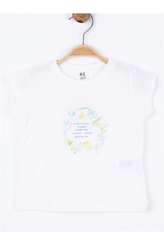 Nk Kids Kız Bebek Time Yazılı Pamuklu Tshirt-11896 Ekru