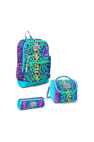 Coral High Kids Renkli Leopar Desenli 3 Lü Okul Çanta Seti Set0123769 Çok Renkli