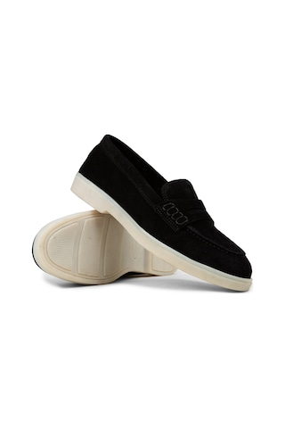 Deery Kadın Hakiki Süet Siyah Loafer Ayakkabı - 02038zsyhc01
