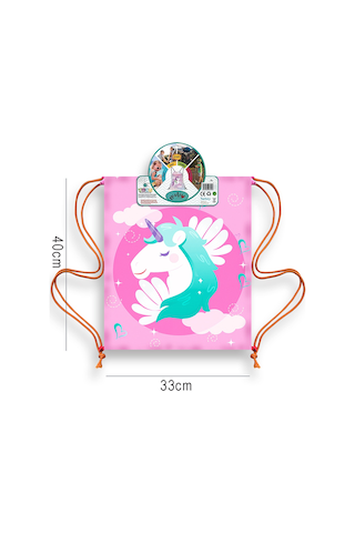 Molie Unicorn Su Geçirmez Kız Çocuk İpli Sırt - Plaj Çantası Renkli